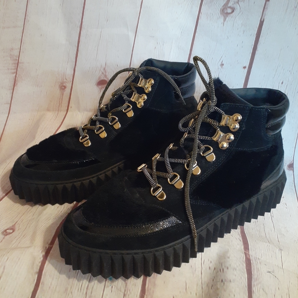Voile Blanche "Eva" Black Calfshair/Leather Hiking Boots sz.9 Ret.$298